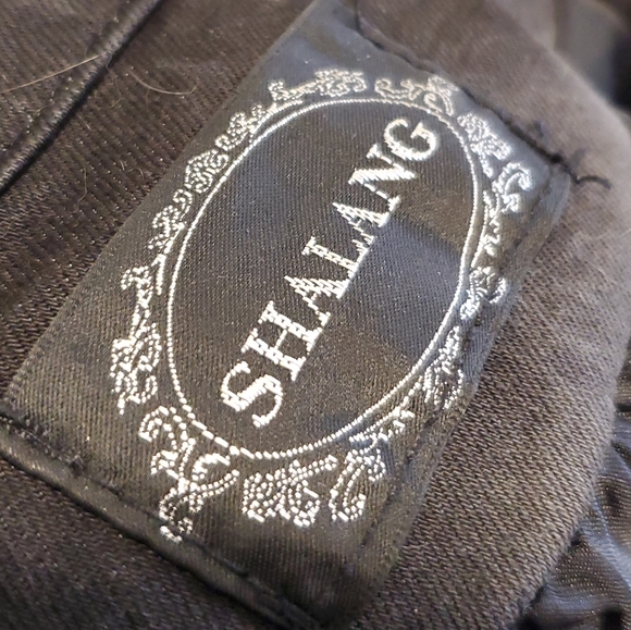 SHALANG | Studed Grey Denim Moto Jacket in Size Large - Picture 3 of 6